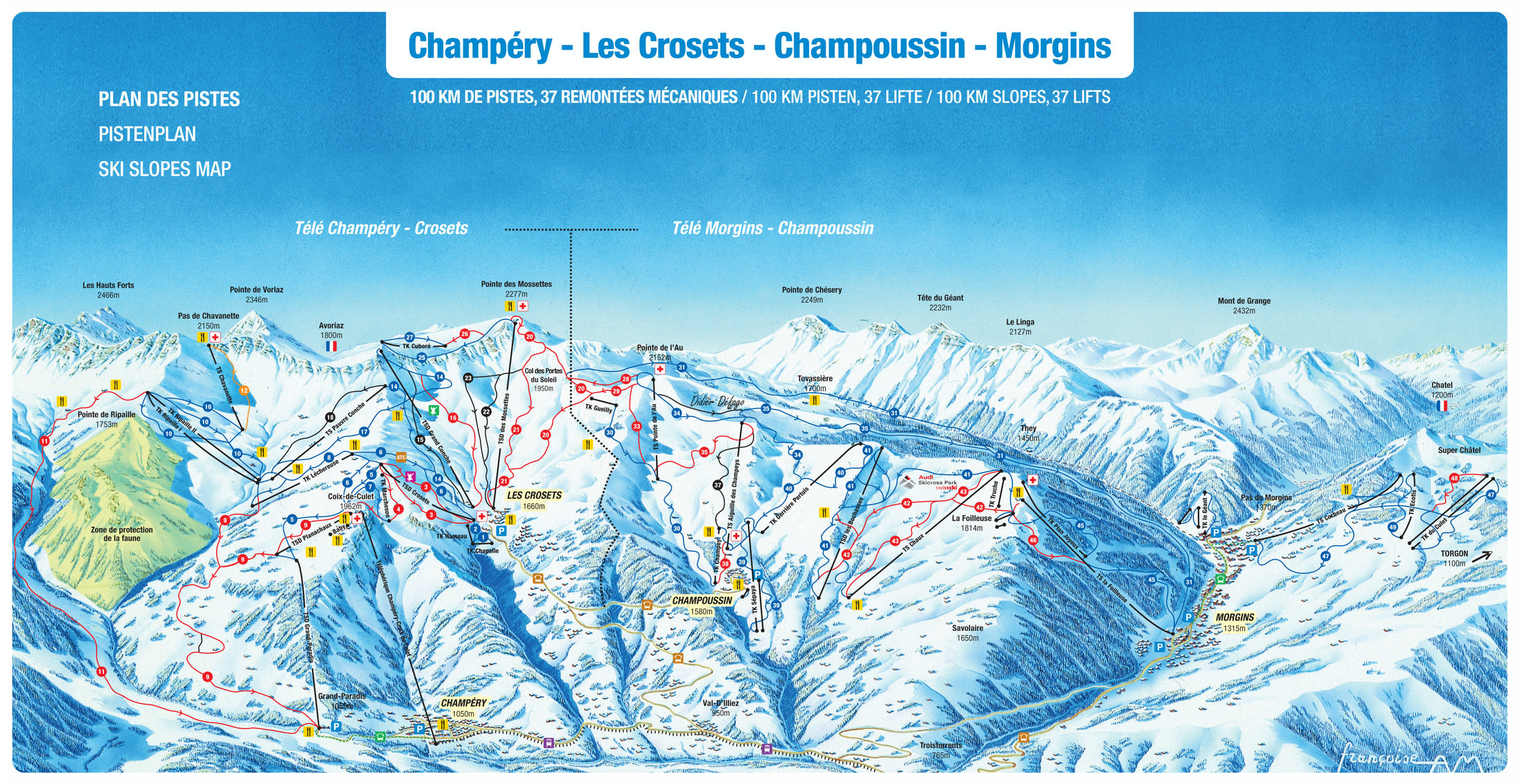 Porte de soleil piste map